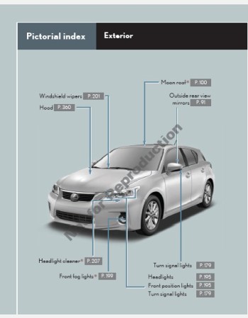 lexus ct 200h 2010 2011 & 2012 owners manual